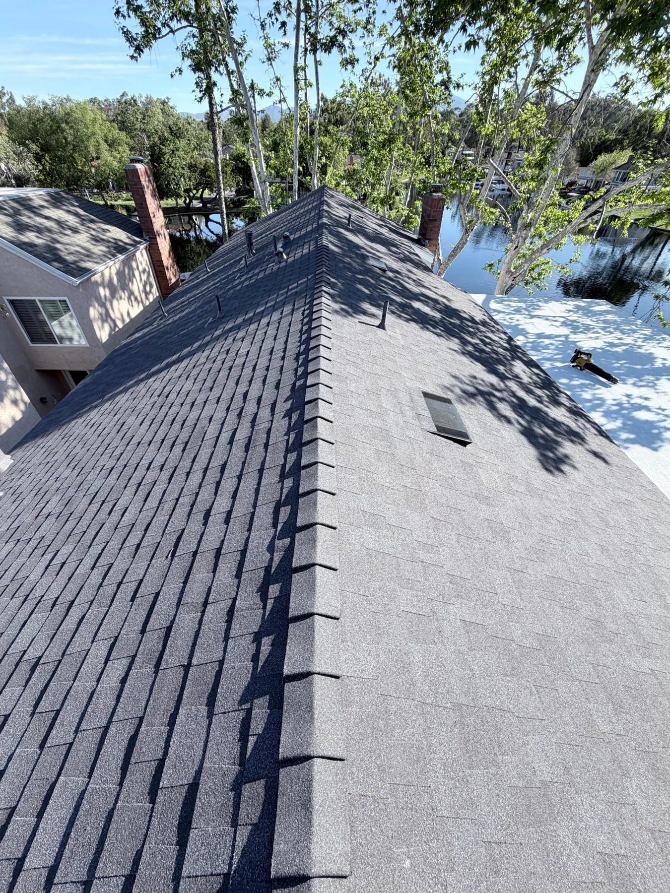 Completed residential shingle roof