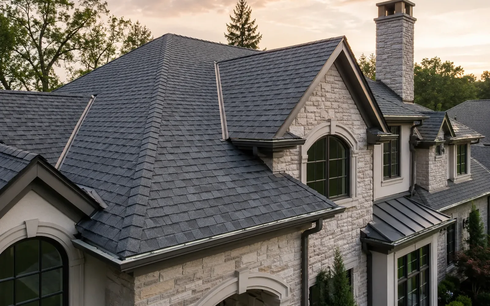 Completed architectural shingle roof by BlackStone Roofing