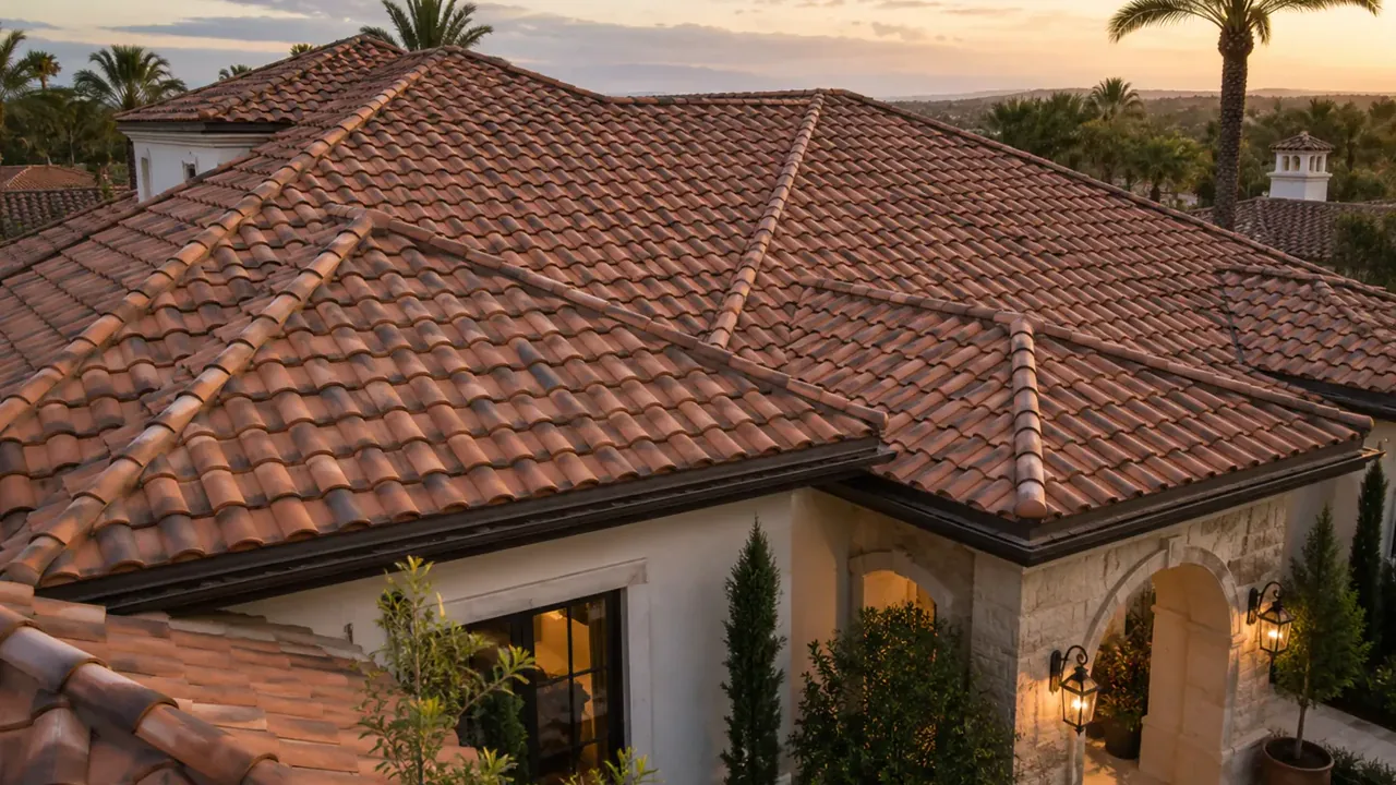 Mediterranean tile roof on a Southern California home